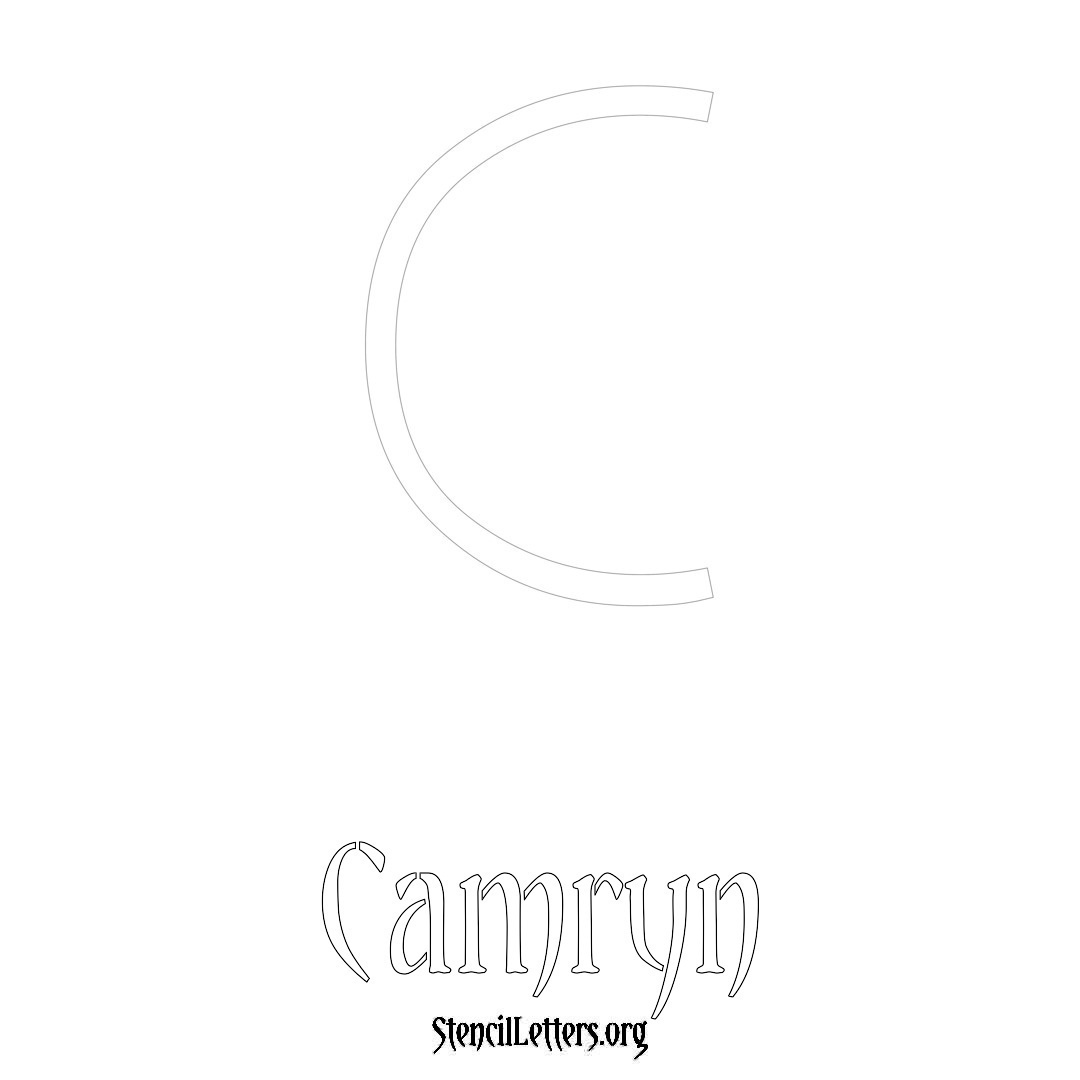 Camryn printable name initial stencil in Simple Elegant Lettering
