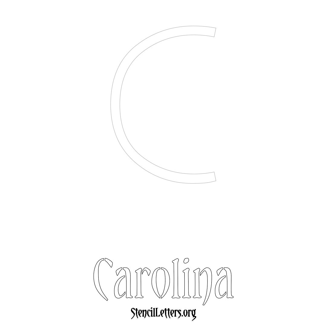 Carolina printable name initial stencil in Simple Elegant Lettering