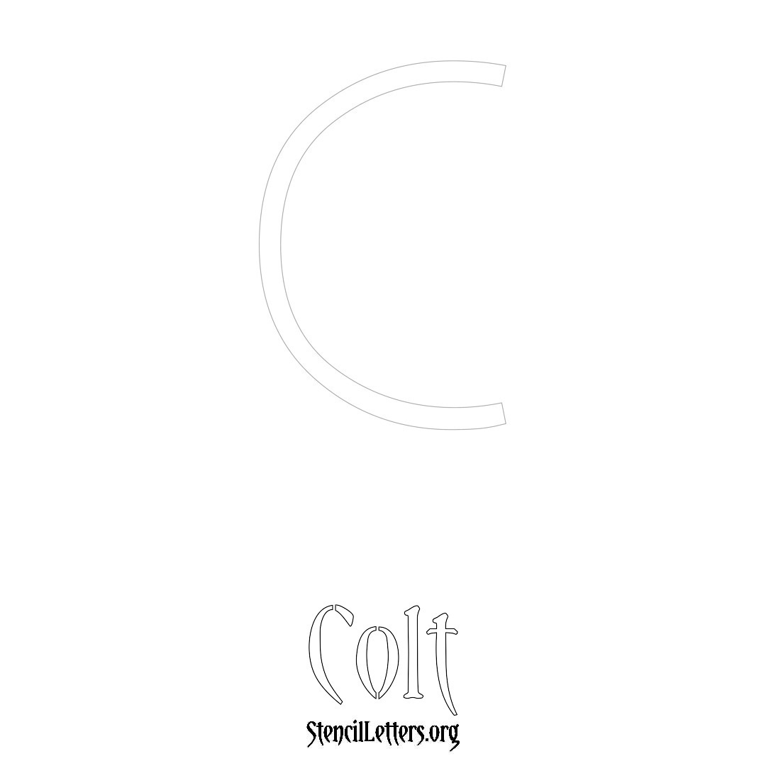 Colt printable name initial stencil in Simple Elegant Lettering