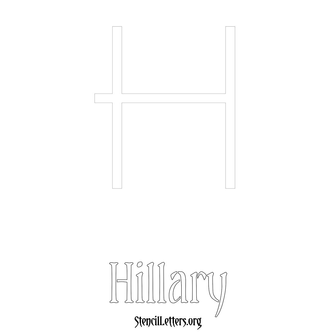 Hillary printable name initial stencil in Simple Elegant Lettering