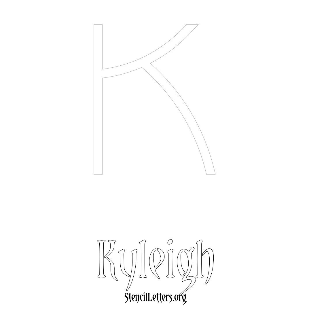 Kyleigh printable name initial stencil in Simple Elegant Lettering