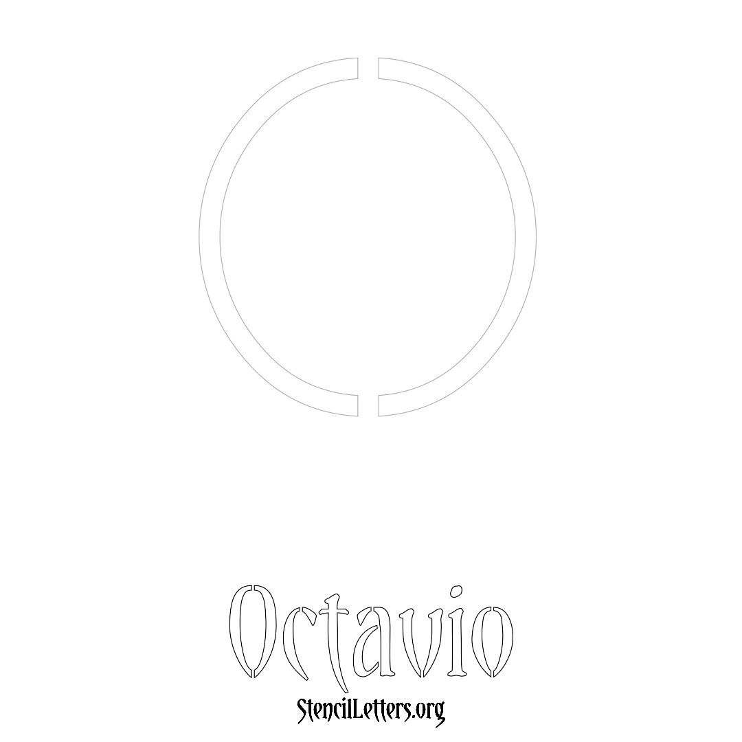 Octavio printable name initial stencil in Simple Elegant Lettering