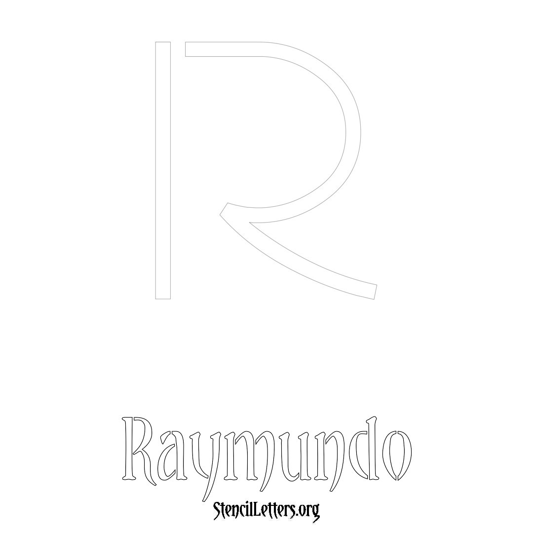 Raymundo printable name initial stencil in Simple Elegant Lettering