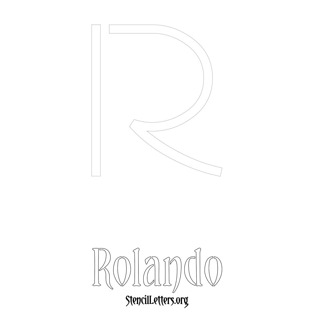 Rolando printable name initial stencil in Simple Elegant Lettering