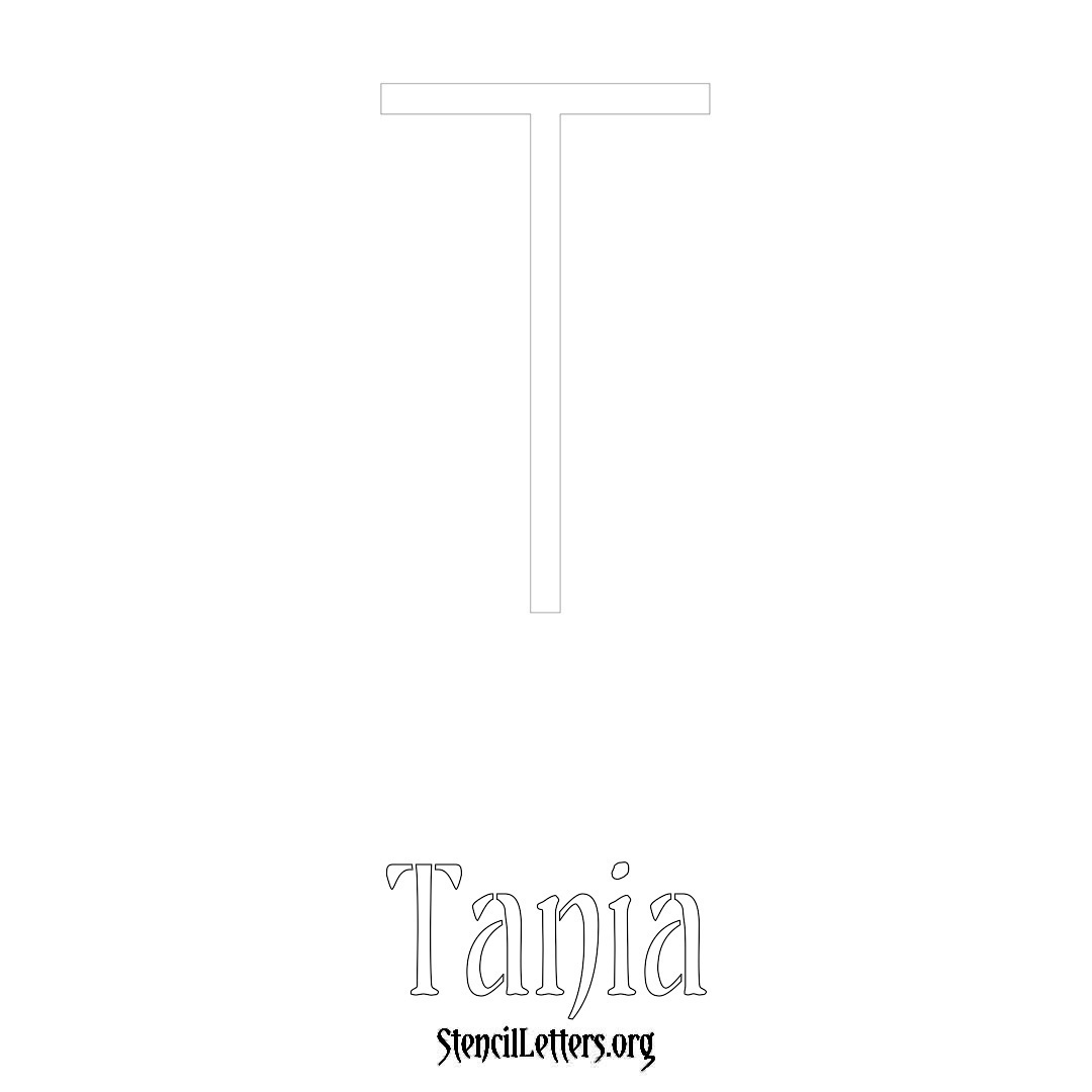 Tania printable name initial stencil in Simple Elegant Lettering