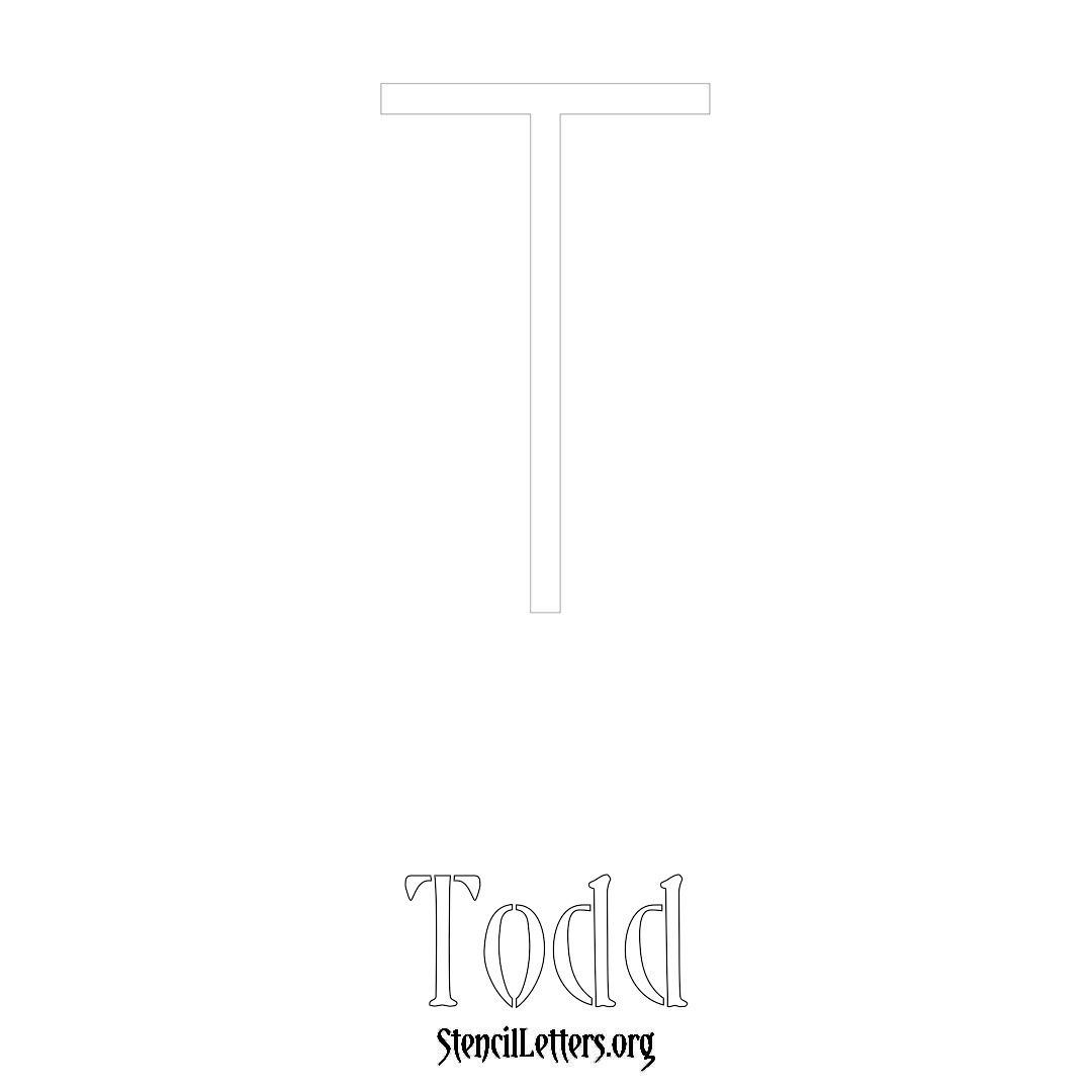 Todd printable name initial stencil in Simple Elegant Lettering