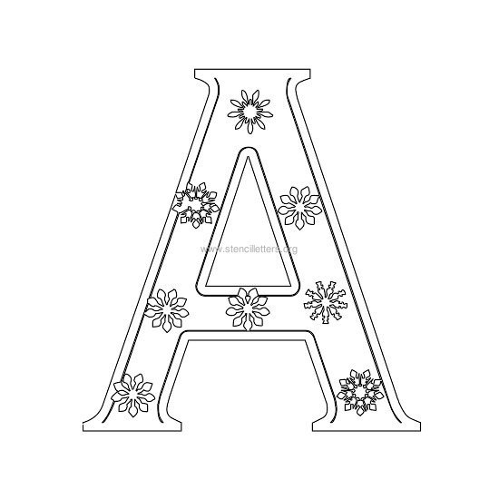 christmas stencil letter a