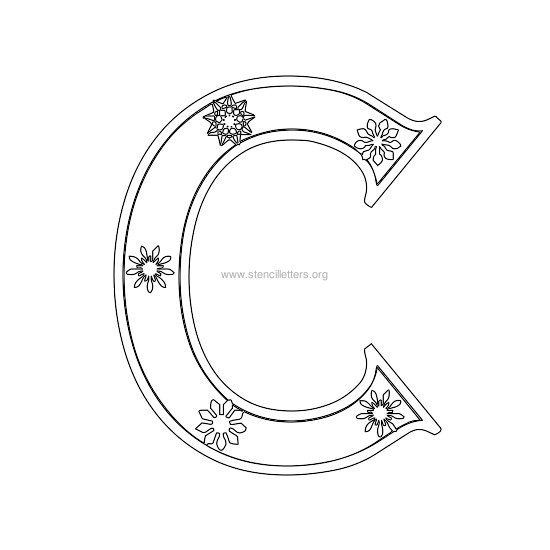 christmas stencil letter c