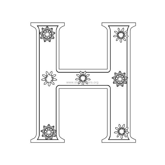 christmas stencil letter h