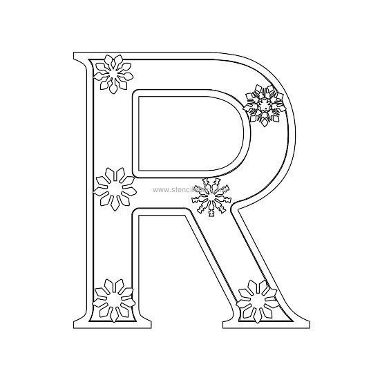 christmas stencil letter r