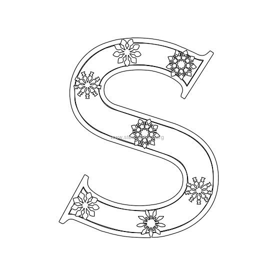 christmas stencil letter s