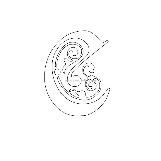 floral wall stencil letter c floral wall stencil letter c