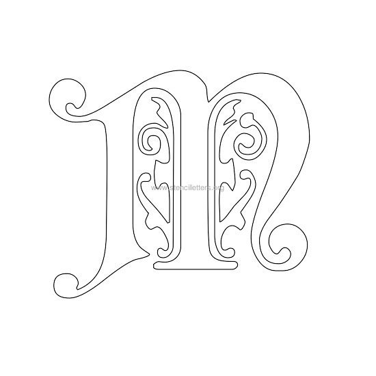 floral wall stencil letter m floral wall stencil letter m