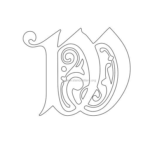 floral wall stencil letter w floral wall stencil letter w