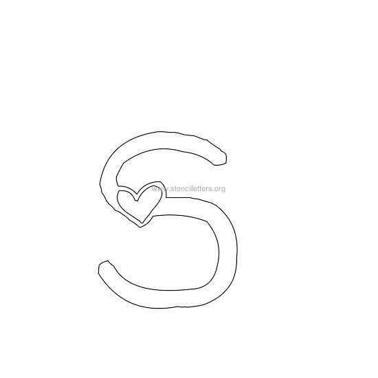 heart design stencil letter s