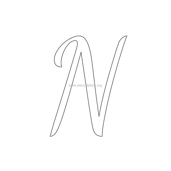uppercase wedding stencil letter n