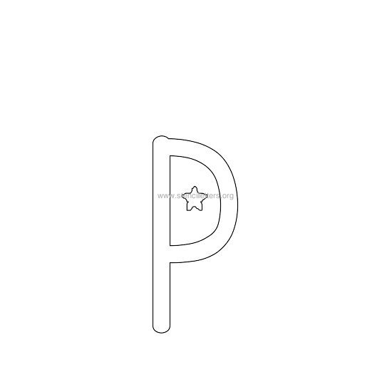 star design stencil letter p