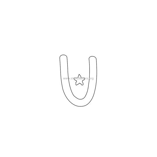 star design stencil letter u