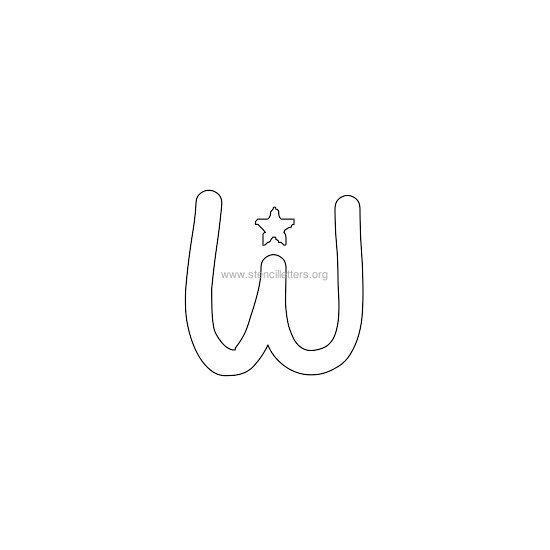 star design stencil letter w