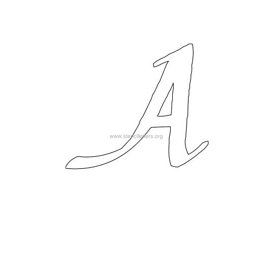 uppercase calligraphy wall stencil letter a