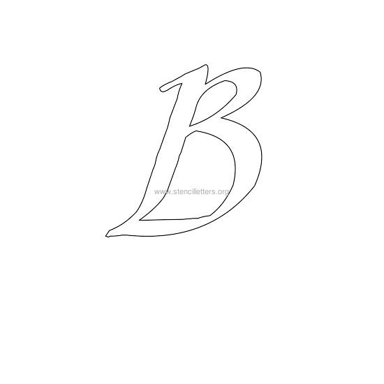 uppercase calligraphy wall stencil letter b