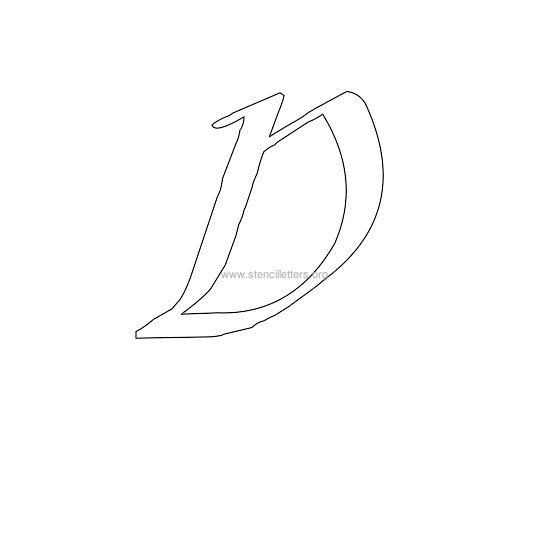 uppercase calligraphy wall stencil letter d