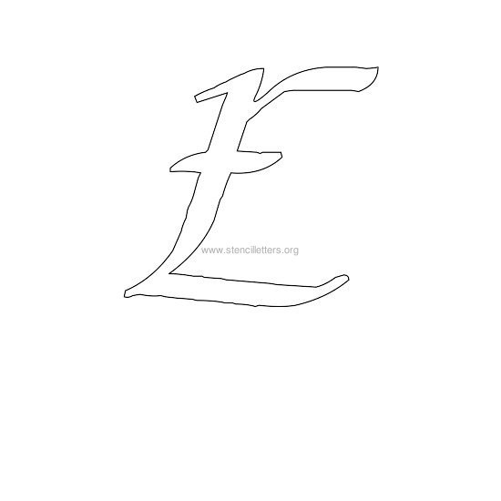 uppercase calligraphy wall stencil letter e