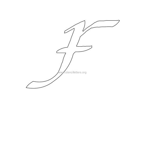 uppercase calligraphy wall stencil letter f