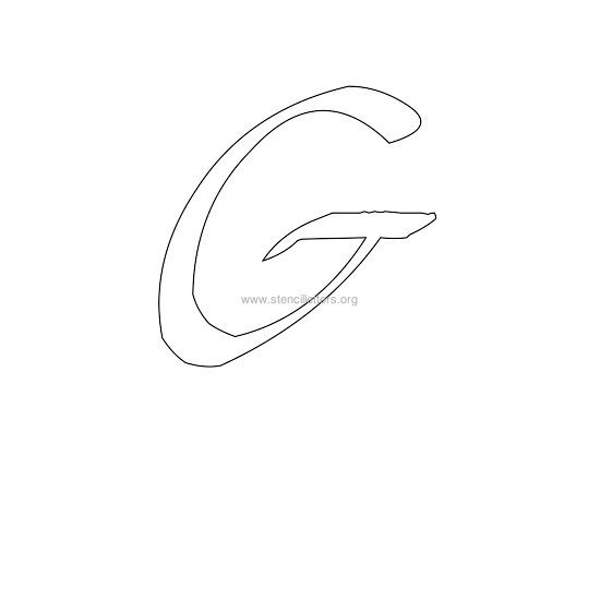 uppercase calligraphy wall stencil letter g