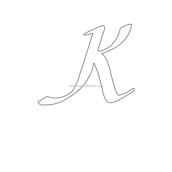 uppercase calligraphy wall stencil letter k