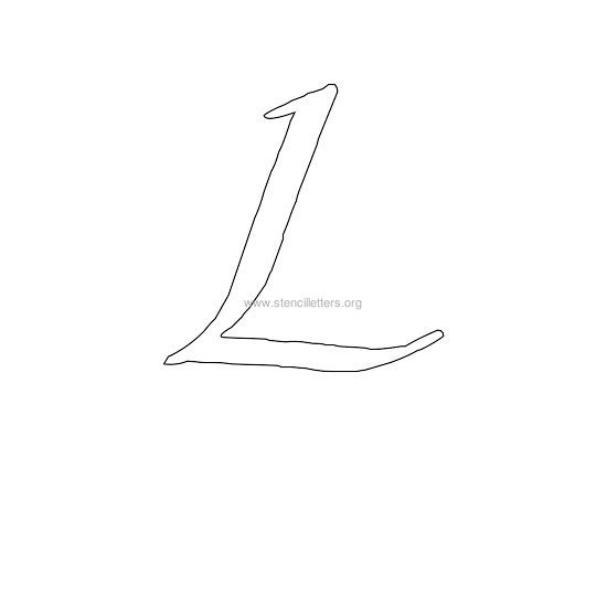 uppercase calligraphy wall stencil letter l
