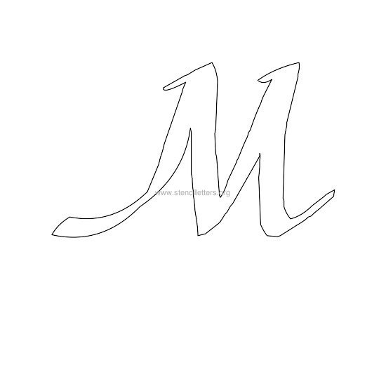 uppercase calligraphy wall stencil letter m