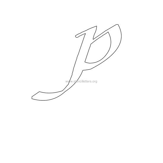 uppercase calligraphy wall stencil letter p