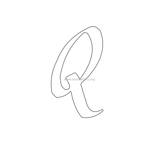 uppercase calligraphy wall stencil letter q