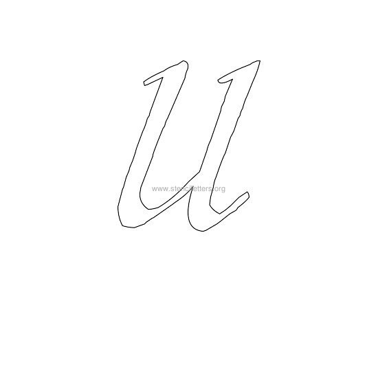 uppercase calligraphy wall stencil letter u