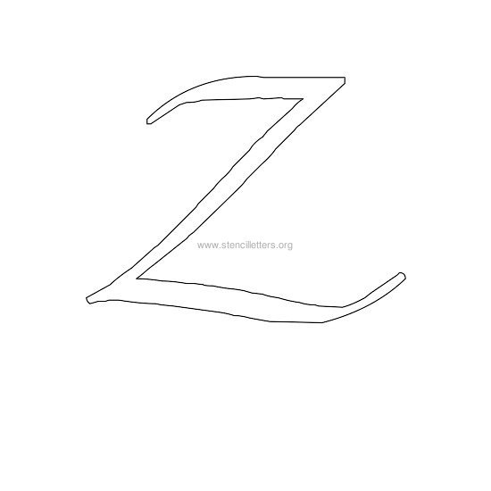 uppercase calligraphy wall stencil letter z