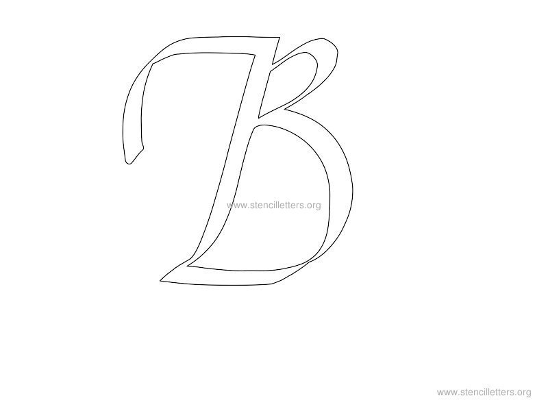 cursive wall stencil letter b