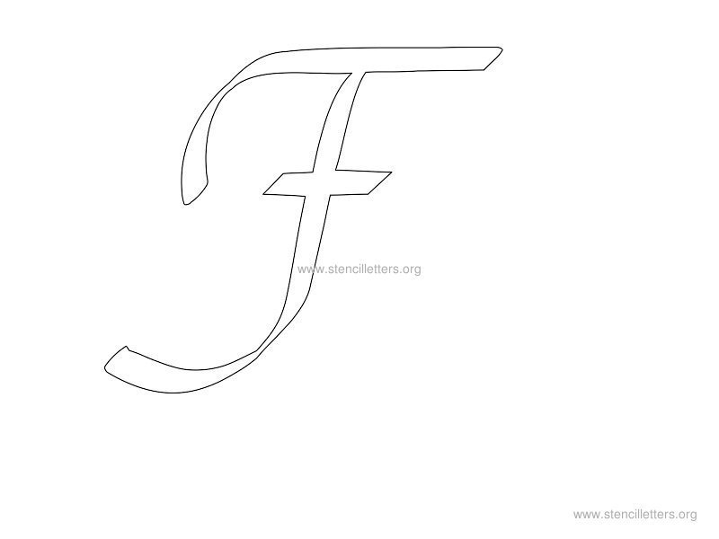 cursive wall stencil letter f