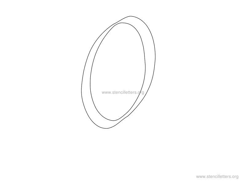 cursive wall stencil letter o