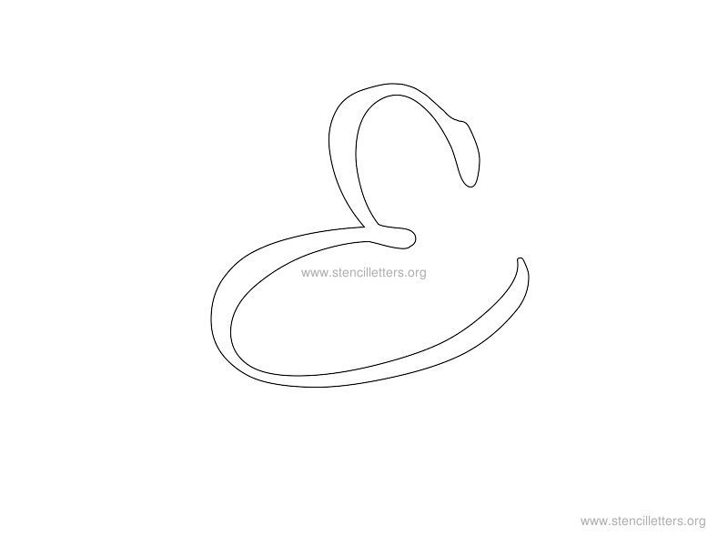 cursive wall stencil letter e