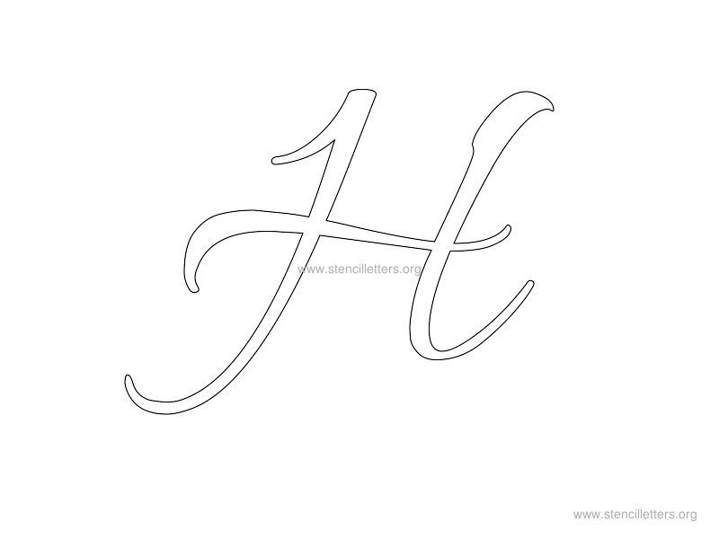cursive wall stencil letter h