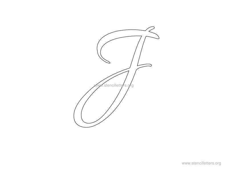 cursive wall stencil letter j
