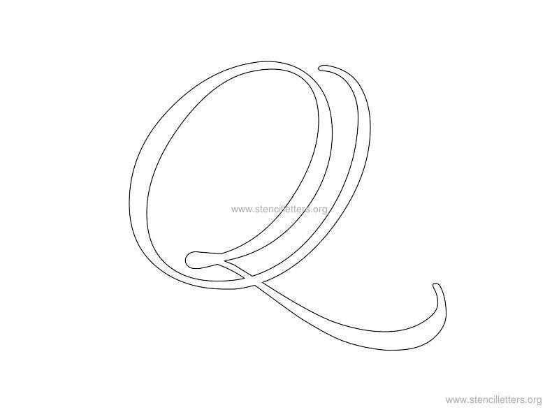 cursive wall stencil letter q