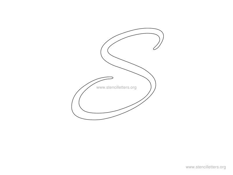 cursive wall stencil letter s
