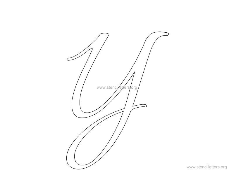 cursive wall stencil letter y