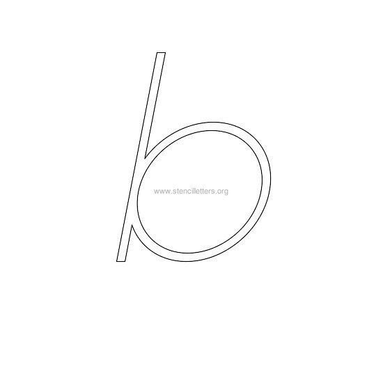 lowercase italic wall stencil letter b