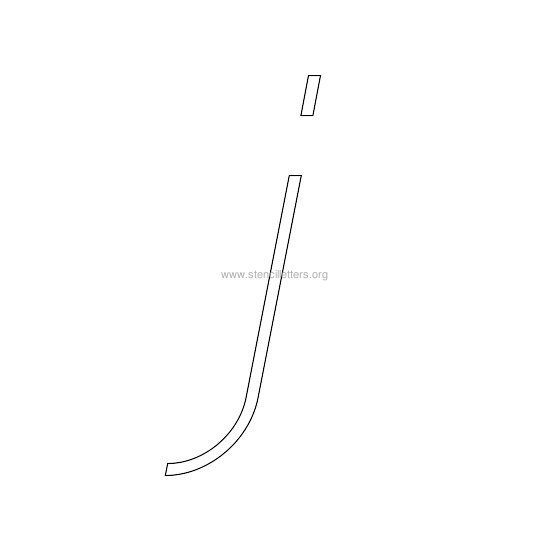 lowercase italic wall stencil letter j