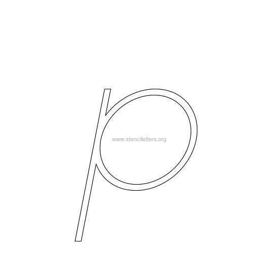 lowercase italic wall stencil letter p