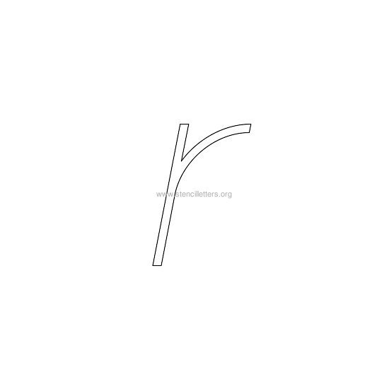 lowercase italic wall stencil letter r