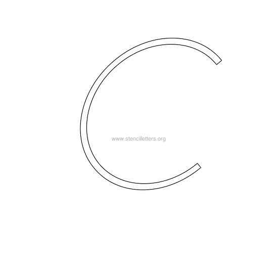 uppercase italic wall stencil letter c